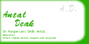 antal deak business card