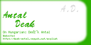 antal deak business card